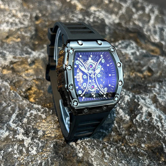 Men's Luxury Sports Watch – Wine Barrel Dial, Night Glow, Stylish Design L146
